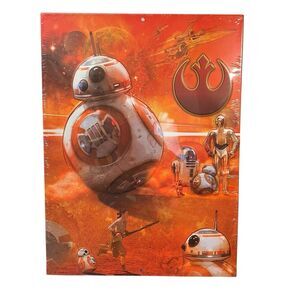 Star Wars The Force Awakens BB-8 and Rey Metal Wall Art Sign Poster 13" x 9.5"